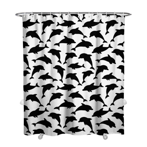 Hai-Duschvorhang aus Polyester, 183 x 213 cm