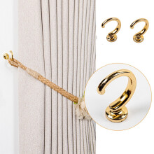 Clear Curtain Tie Backs Alloy Wall-Mounted Holdbacks 2 PCS