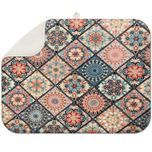 Microvezel afwasmat met boho bloemenprint, 18x24 inch