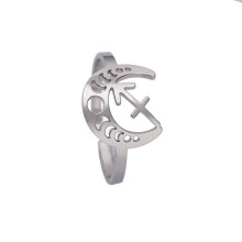 Bague Lune Sagittaire pour femme en acier inoxydable, ajustable