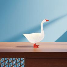 Figurines d'oies miniatures en plastique réalistes pour la décoration intérieure (2 pièces)
