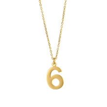 Collana con ciondolo a forma di numero angelico, in acciaio inossidabile placcato oro, adatta a uomini e donne.