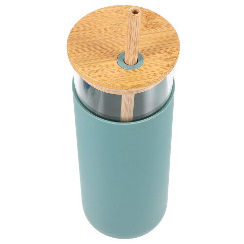 Bambus-Glasbecher mit Deckel (1 Set)