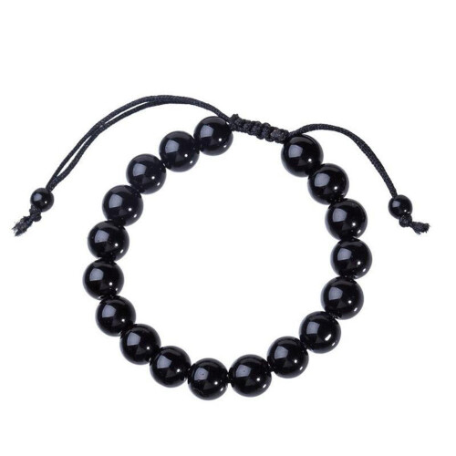 Pulseira de Obsidiana Preta para Drenagem Linfática