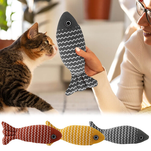 Catnip Fish Toy for Cats Durable Interactive Kicker Toy 1
