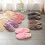 Pantofole da donna morbide e lisce, viola, in caldo cotone felpato 6