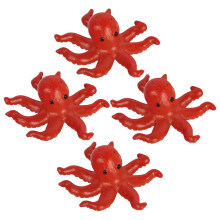 Ensemble de 4 figurines miniatures d'animaux marins en PVC, en forme de pieuvre.