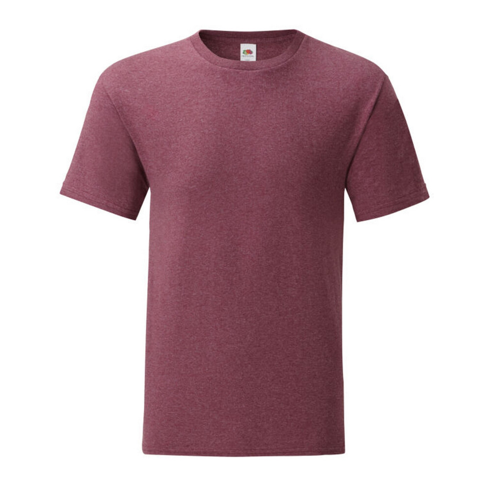 Fruit Of The Loom (S, Burgundy Heather) Mens Iconic 150 T-Shirt