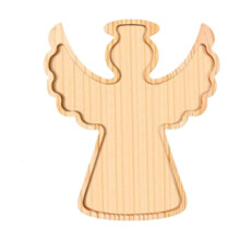 Plateau en bois en forme d'ange, grand plateau de service pour fruits et collations