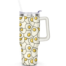 Stekta äggtumbler 40oz dubbelisolerad med handtag och