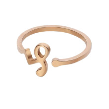 Bague ajustable pour femme en or rose, symbole du Capricorne
