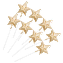 Velas de aniversário em formato de estrela LEORX para decoração de bolo (8 unidades)