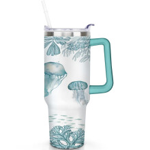 Gobelet isotherme Jellyfish 1,2 L avec paille rabattable
