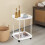 Table d'appoint à roulettes avec étagère de rangement (1 unité) 4