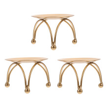 Kerzenständer aus Eisen, goldfarben, 3-teilig