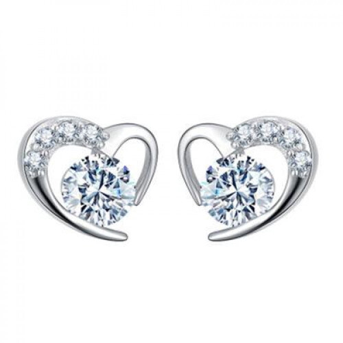 Σκουλαρίκια από ασήμι 925 με κυβικά ζιρκόνια, 1 ζευγάρι