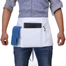 White Half-Length Apron Polyester-Cotton 1 pc