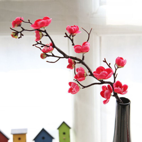 Kunstig silke lyserød blomster brudebuket