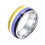 Regenbogen-Pride-Ring, Edelstahl, Unisex-Ehering, Größe 1