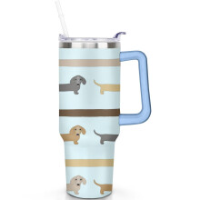 Gobelet isotherme pour chien en acier inoxydable de 1,2 L (40 oz) avec couvercle