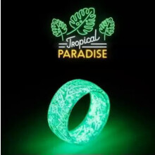 Glow-in-the-Dark Ring for Women and Men Green Size 7