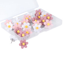 Punaises à fleurs en résine, lot de 30 pièces, 10 couleurs