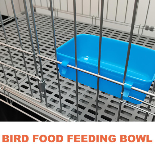 LEORX Bird Cage Water Bowl Plastic White 3 Pcs