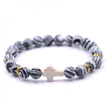 Pulseira de contas de ônix e olho de tigre para homens e mulheres.