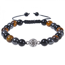 Magnetische armband van natuurlijk tijgeroog in zwart