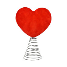 Pink Heart Tree Topper 8.07 Inch Glitter Spiral Base 1 Piece