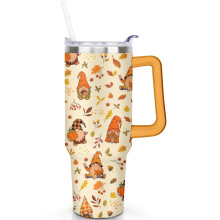 Hösttema-tumbler 120 ml med handtag och sugrör