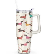 Mug isotherme en acier inoxydable avec motif chien, 1,2 litre (40 onces)