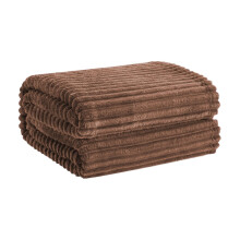 Flanell-Fleece-Überwurfdecke, leicht, gestreift, 50 x 60