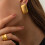 18K Gold Plated Rectangular Matte Stud Earrings 1