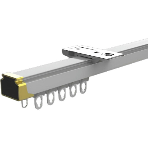 Système de rail à rideaux en aluminium noir 110 cm