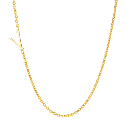 Collier initial en or, fine chaîne de clavicule