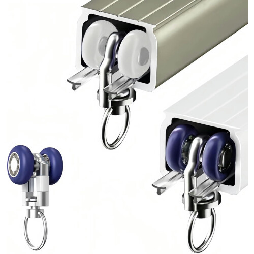 Rail de rideau de plafond robuste 150 cm Champagne