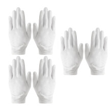 Gants en coton blanc pour la manipulation de poussières douces - 6 paires
