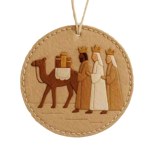 Handmade Felt Nativity Ornament 3.5 inch Christian