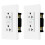 Lot de 2 prises GFCI Nineleaf 20A blanches avec plaque murale 1