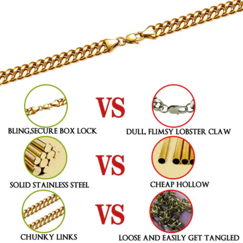 Ανδρικό κολιέ Cuban Link από ανοξείδωτο ατσάλι 6mm-12mm 28inch 1