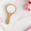 LEORX Wooden Handheld Makeup Mirror Light Brown 2 pcs 4