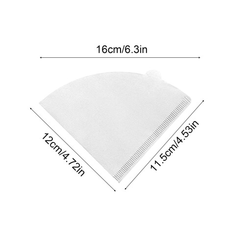 Pour-Over Coffee Filter Paper Shape Brown White 12x11.5 cm 2