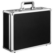Čierna hliníková aktovka so zámkom 16,5 x 12,9 x 5,5 palca