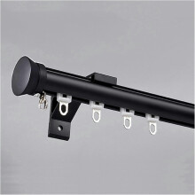 Tringle Ă rideaux murale en aluminium noir 280 cm
