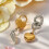 Heart Cone Drop Earrings Gold and Silver Tone 5