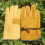 Men's Leather Work Gloves Adjustable Wrist Palm Patch 1