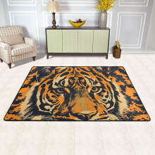 Tapis de sol lavable à motif tête de tigre, 183 x 122 cm, antidérapant