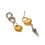Heart Cone Drop Earrings Gold and Silver Tone 7