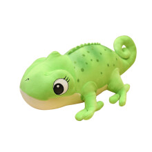 Kameleon pluche pop, zacht knuffeldier, 1 stuk